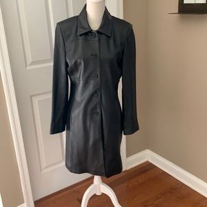 Black leather coat. 100% real leather.